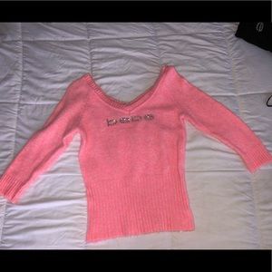 Pink Bebe v neck sweater